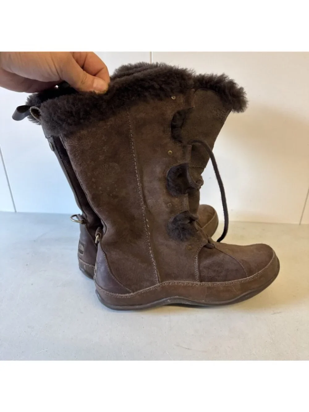 The North‎ Face Winter Boots Womens 8 Brown Appu Abby III Primaloft Laced Up